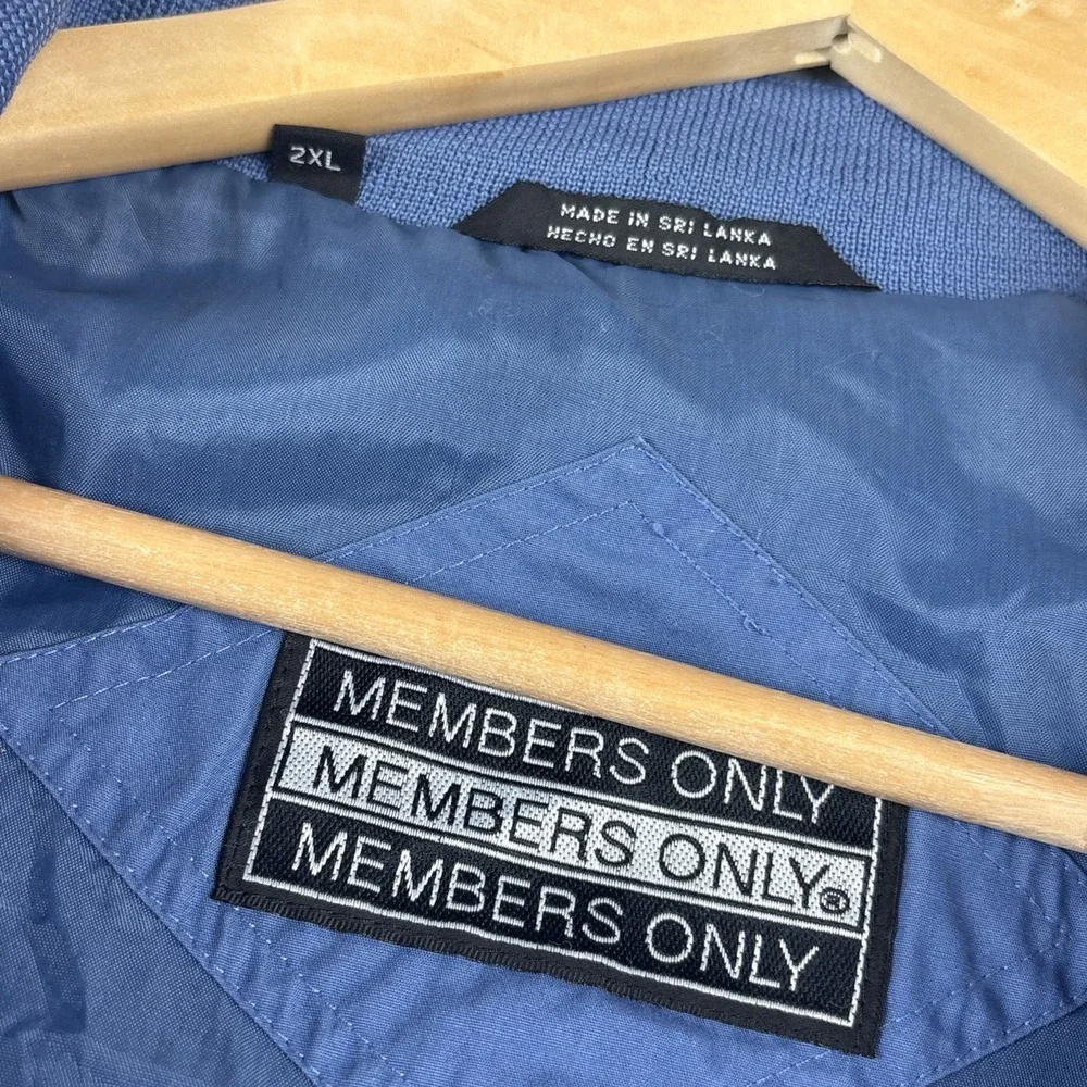 Members Only Cafe Racer Jacket Men’s XXL Blue Bomber Chin Strap Iconic Classic